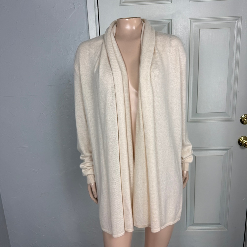 Rubgy Ralph Lauren Cardigan Sweater L Cashmere Pullover Open Front HOLE D3-12